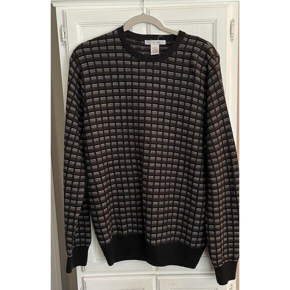 Geoffrey Beene Other - VTG Geoffrey Beene Mens Sweater MED Brown Geometric Grandpa Professor Cosby EUC